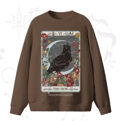 Purplehecate The Crow Tarot Card Fuzzy Ugly Sweater