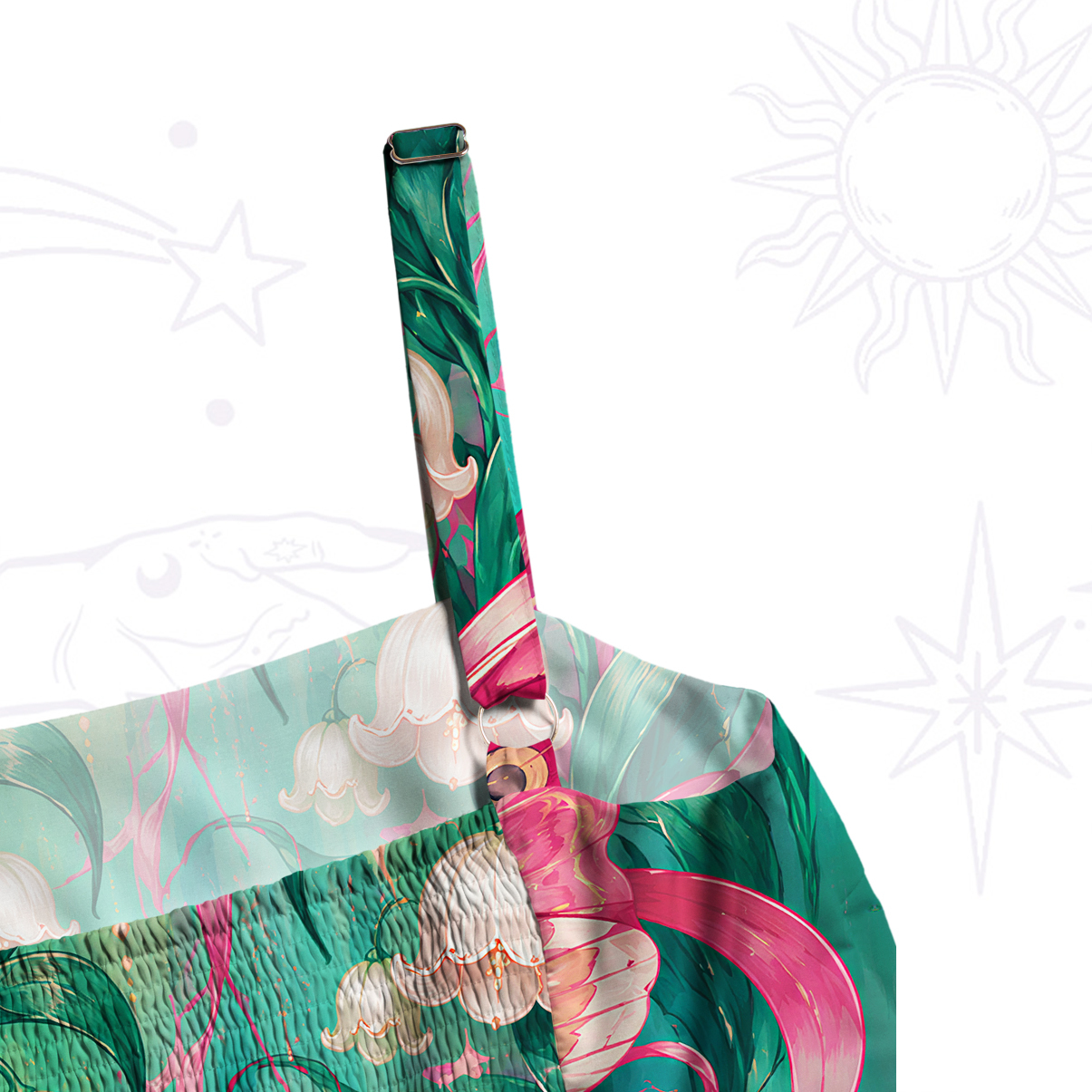 Purplehecate Dreamy Rabbit & Butterfly Fantasy Wide Straps Maxi Dress