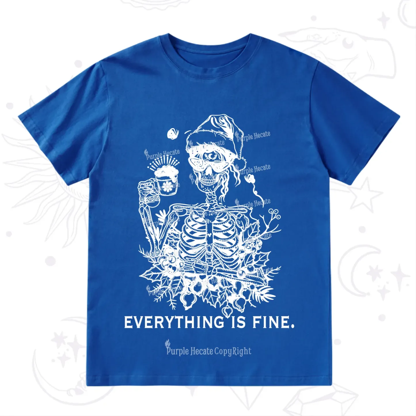 Purplehecate Everything Is Fine Christmas T-Shirt