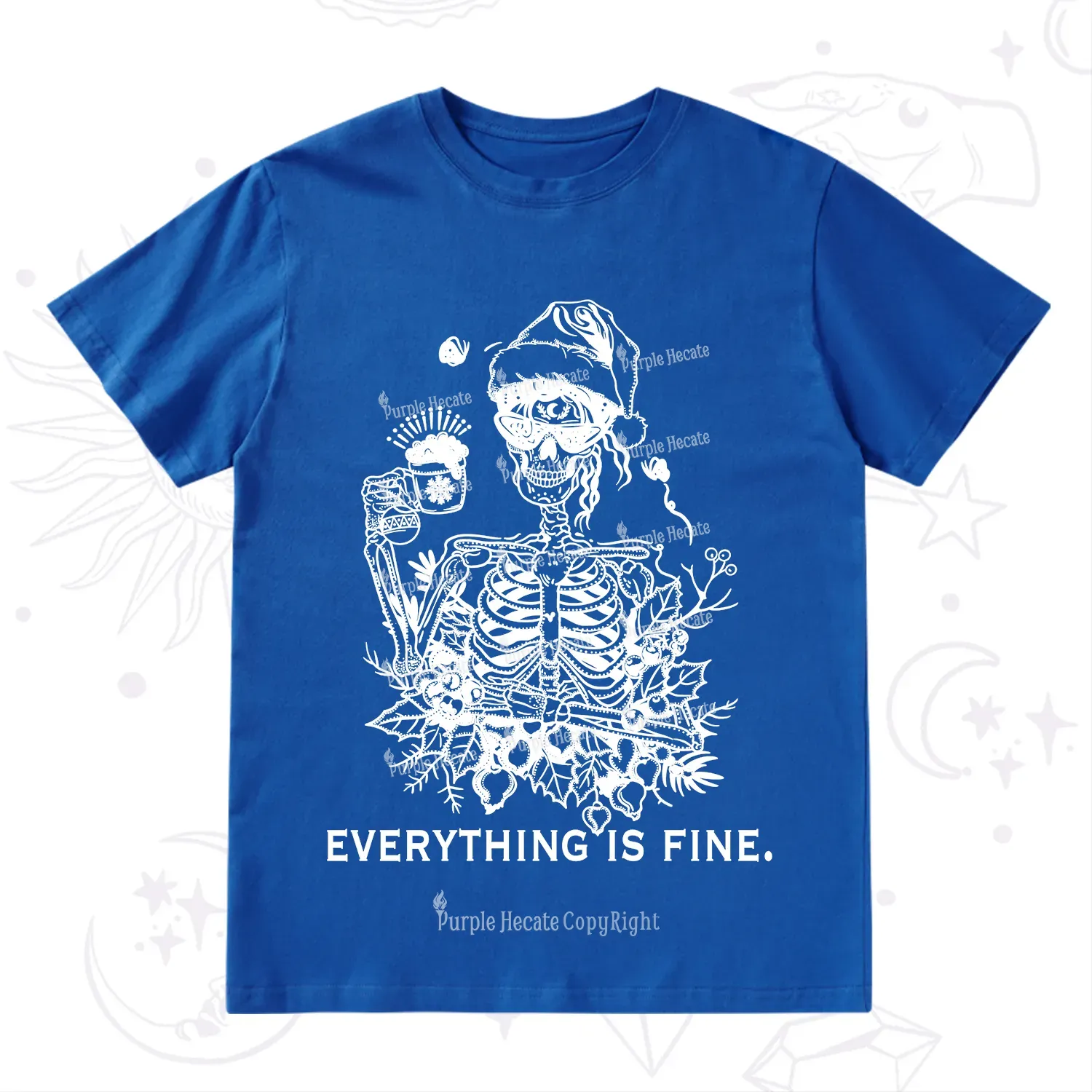 Purplehecate Everything Is Fine Christmas T-Shirt