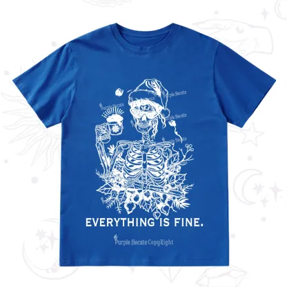 Purplehecate Everything Is Fine Christmas T-Shirt