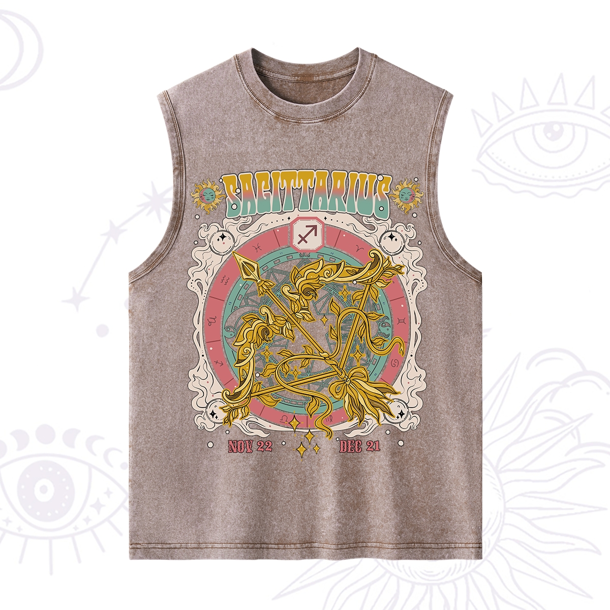 Purplehecate Sagittarius Cosmic Zodiac Washed Tank