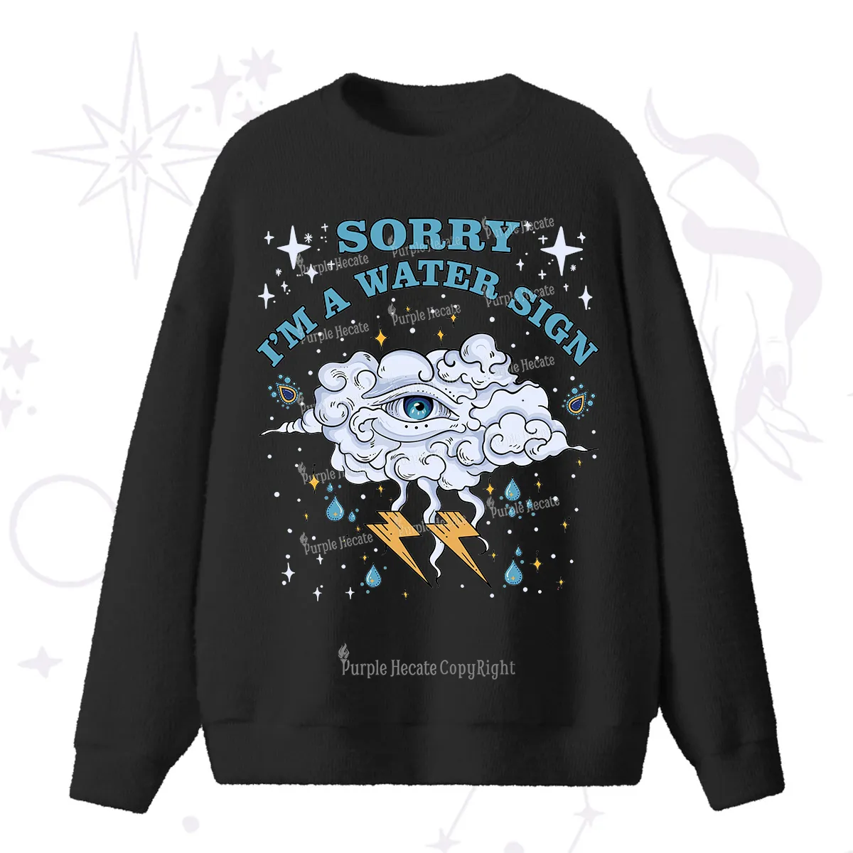 Purplehecate Sorry I'm A Water Sign Fuzzy Ugly Sweater