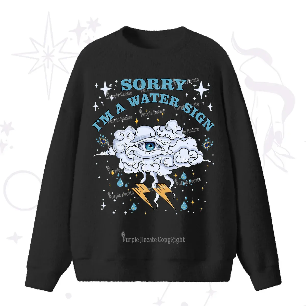 Purplehecate Sorry I'm A Water Sign Fuzzy Ugly Sweater