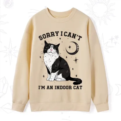 Purplehecate Sorry I Can't Go I'm an Indoor Cat Sweatshirt