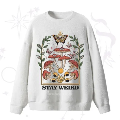 Purplehecate Stay Weird Fuzzy Ugly Sweater