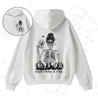 Purplehecate Everything Is Fine Fleece Hoodie Suit