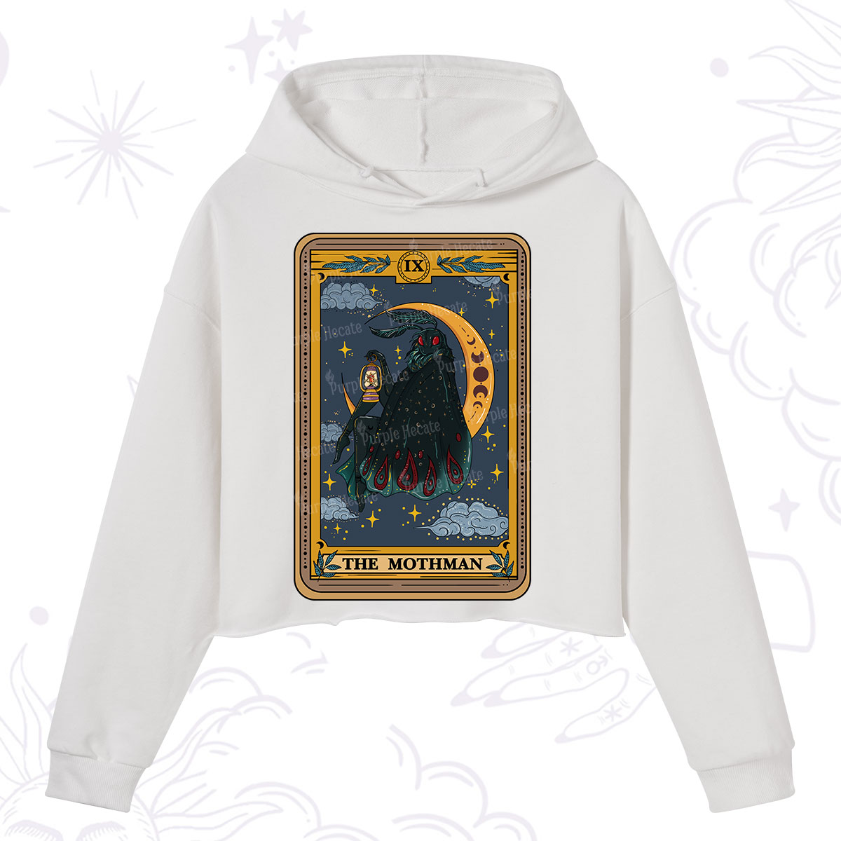 Purplehecate The Mothmen Tarot Crop Hoodie