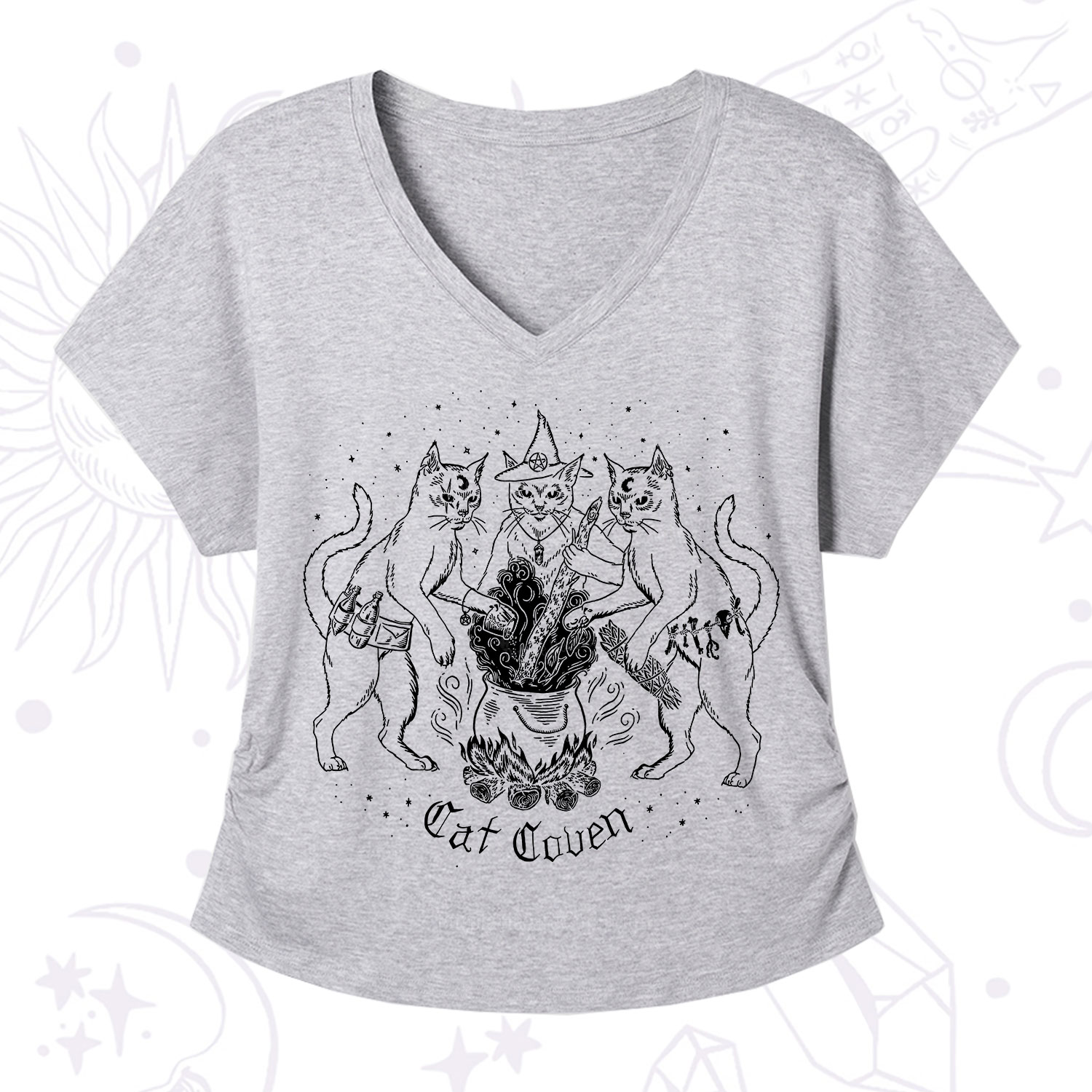 Purplehecate Cat Coven V-Neck T-Shirt