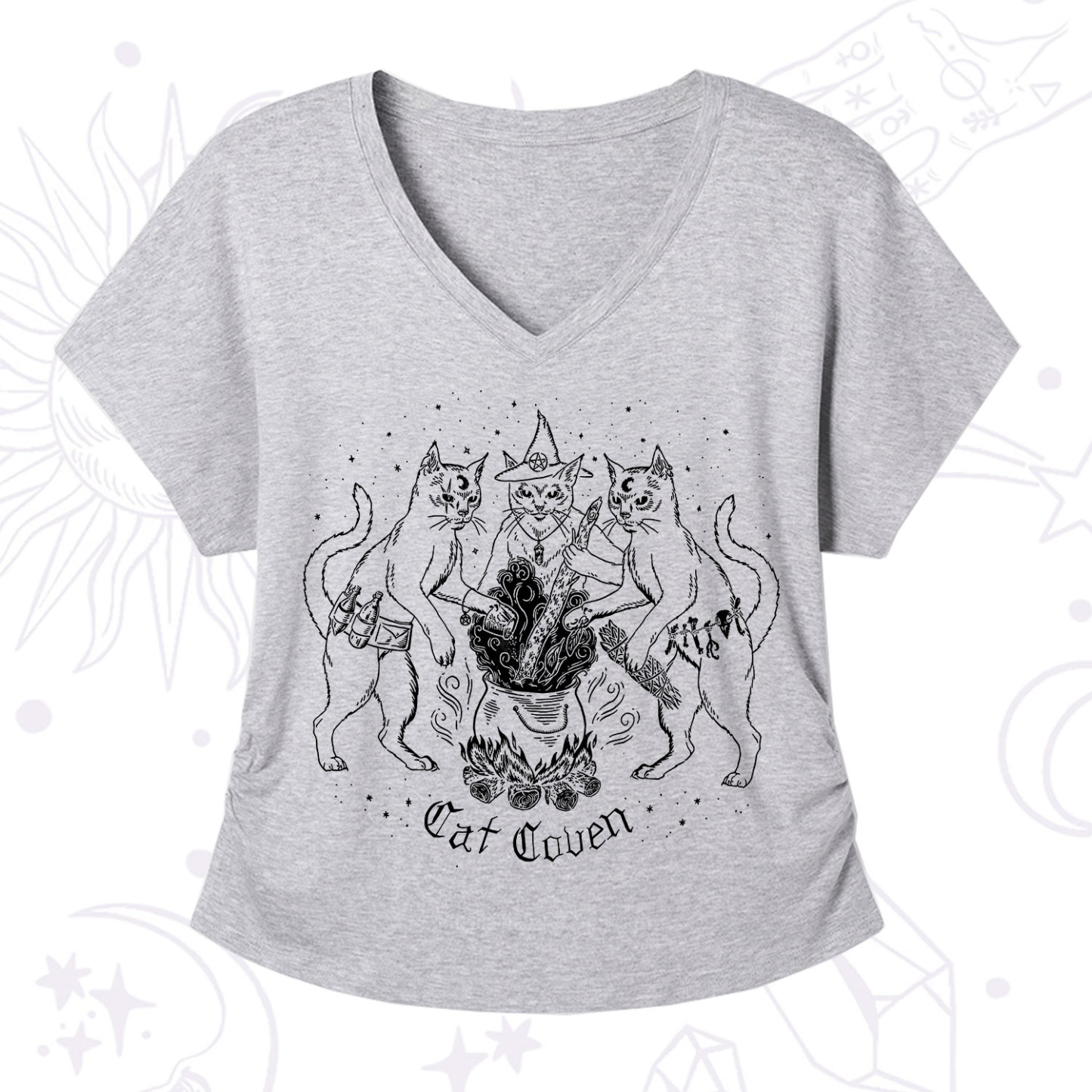 Purplehecate Cat Coven V-Neck T-Shirt