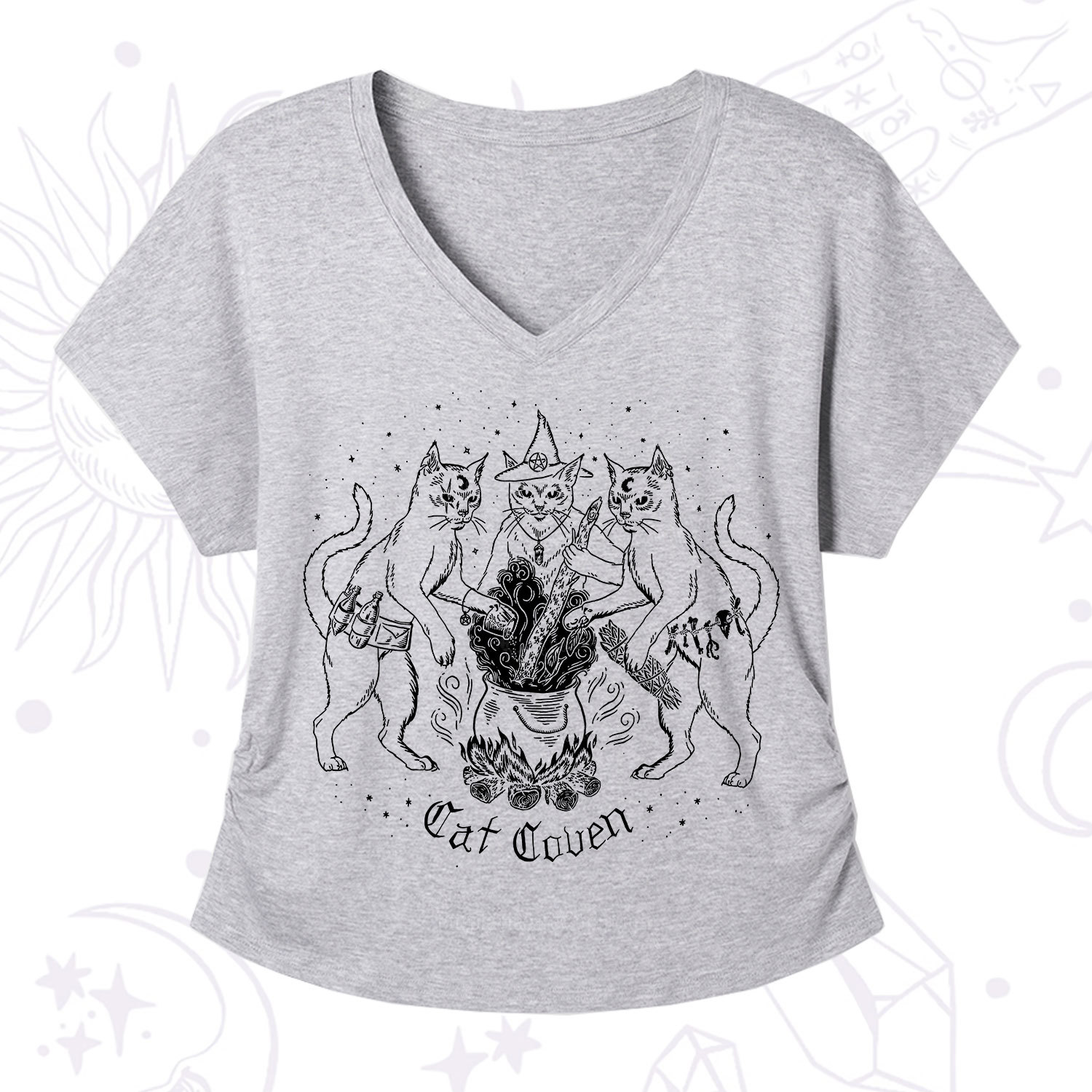 Purplehecate Cat Coven V-Neck T-Shirt