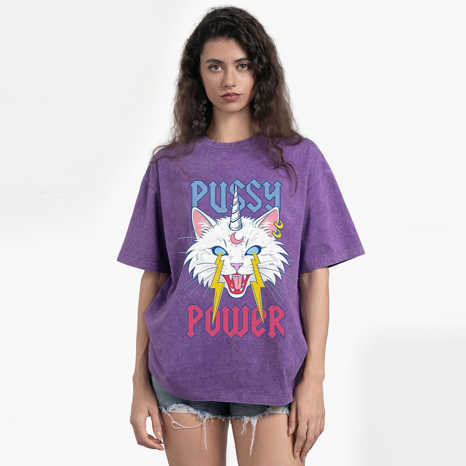Purplehecate Pussy Power Washed T-Shirt