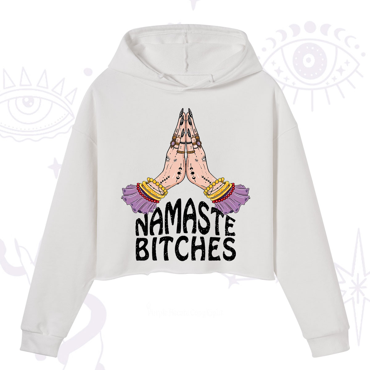 Purplehecate Namaste Bitches Crop Hoodie