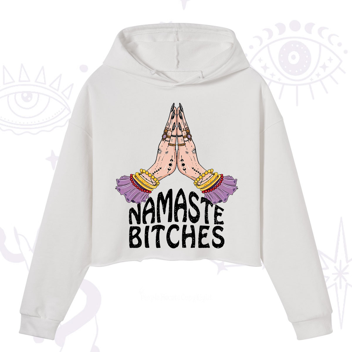 Purplehecate Namaste Bitches Crop Hoodie