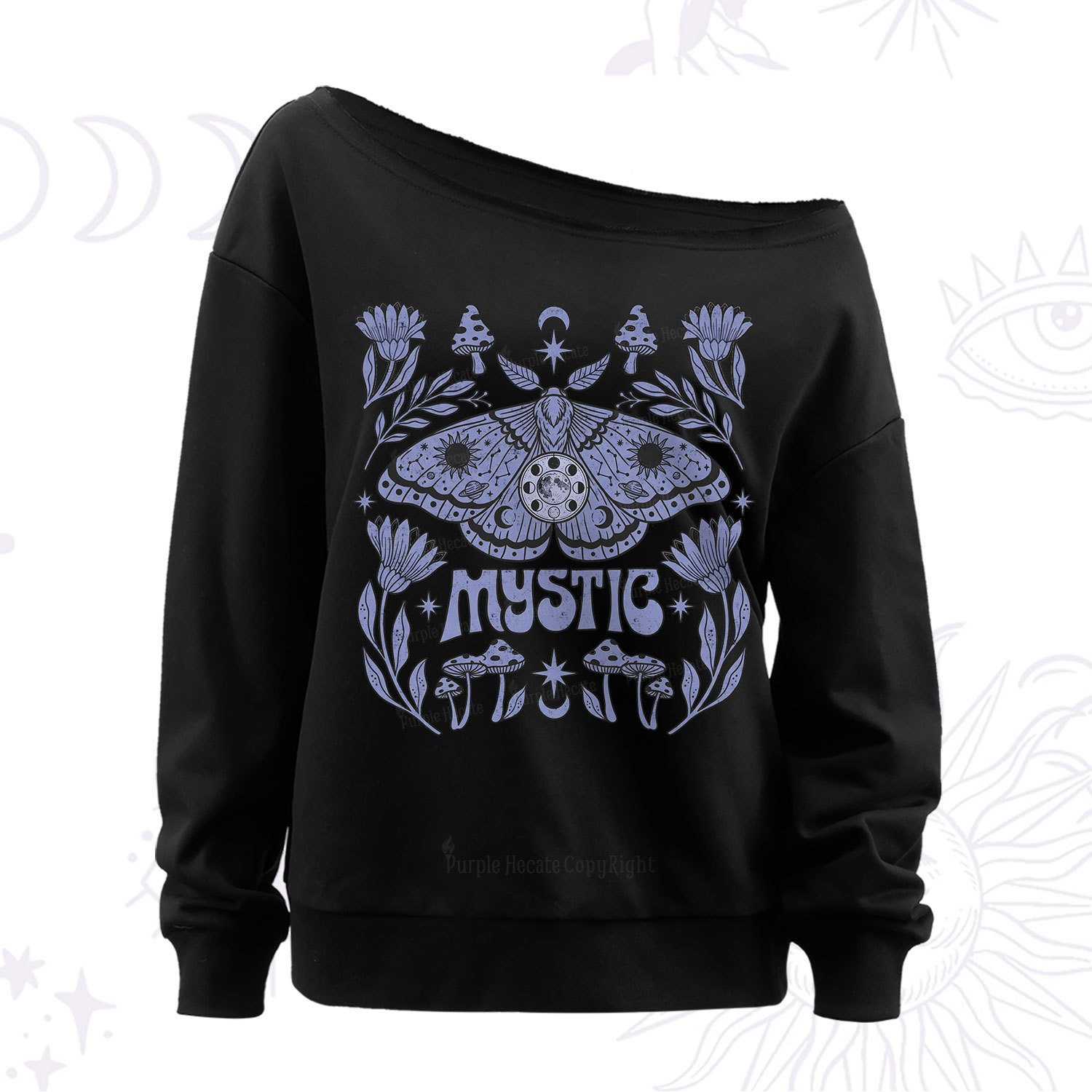 Purplehecate Mystic Luna Moth Off The Shoulder Sweat