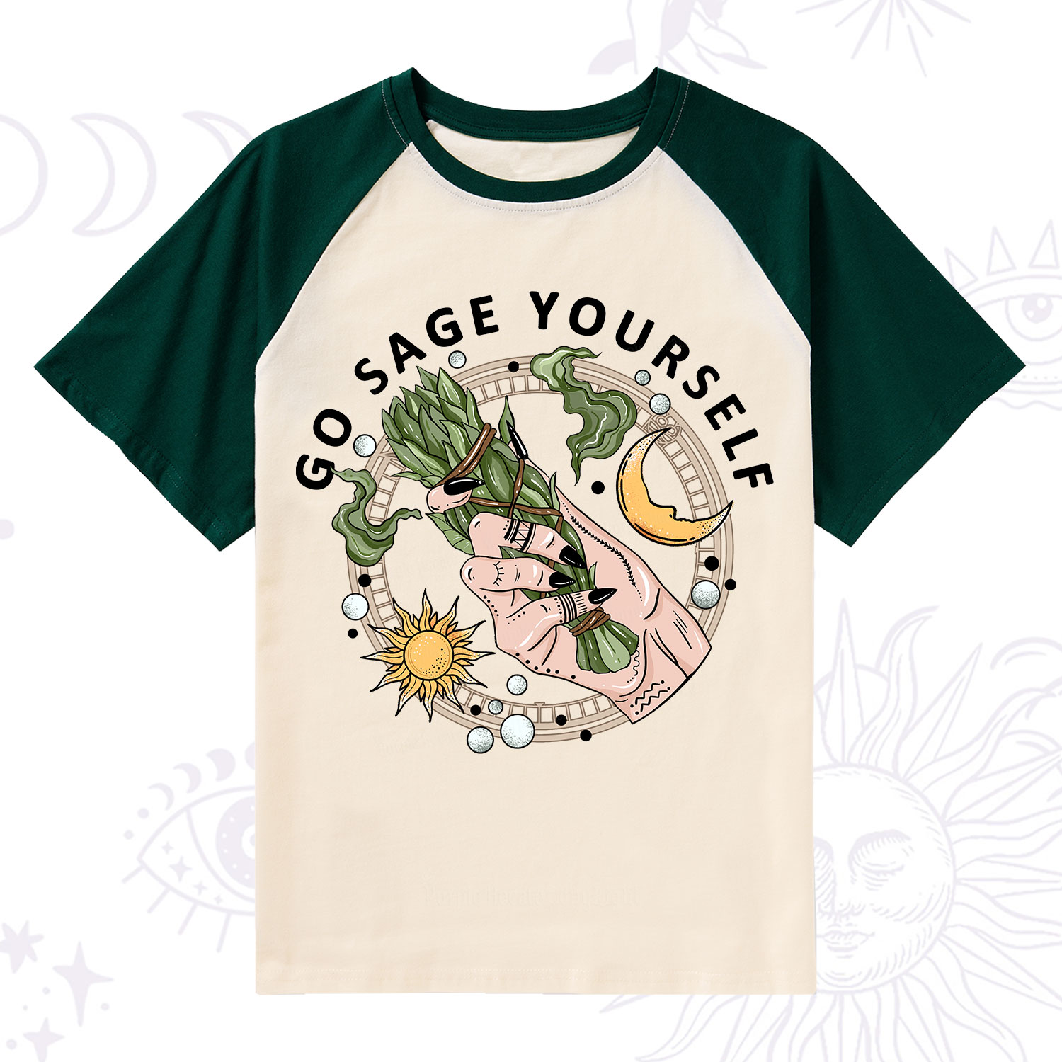 Purplehecate Go Sage Yourself Raglan Short Sleeve T‑Shirt