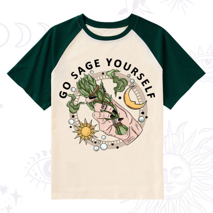 Purplehecate Go Sage Yourself Raglan Short Sleeve T‑Shirt