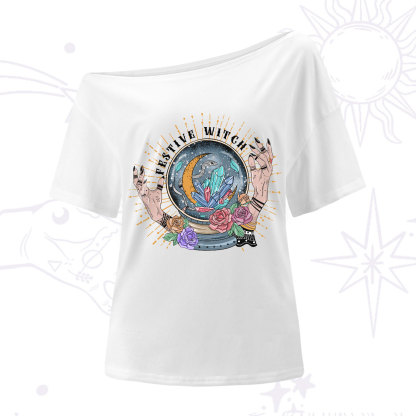 Purplehecate Festive Witch One-Shoulder T-Shirt