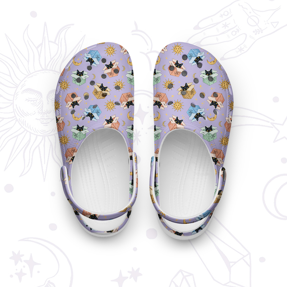 Purplehecate Magical Black Cat Rubber Clogs