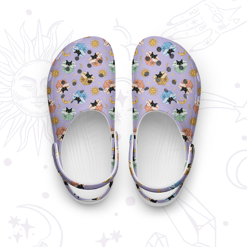 Purplehecate Magical Black Cat Rubber Clogs