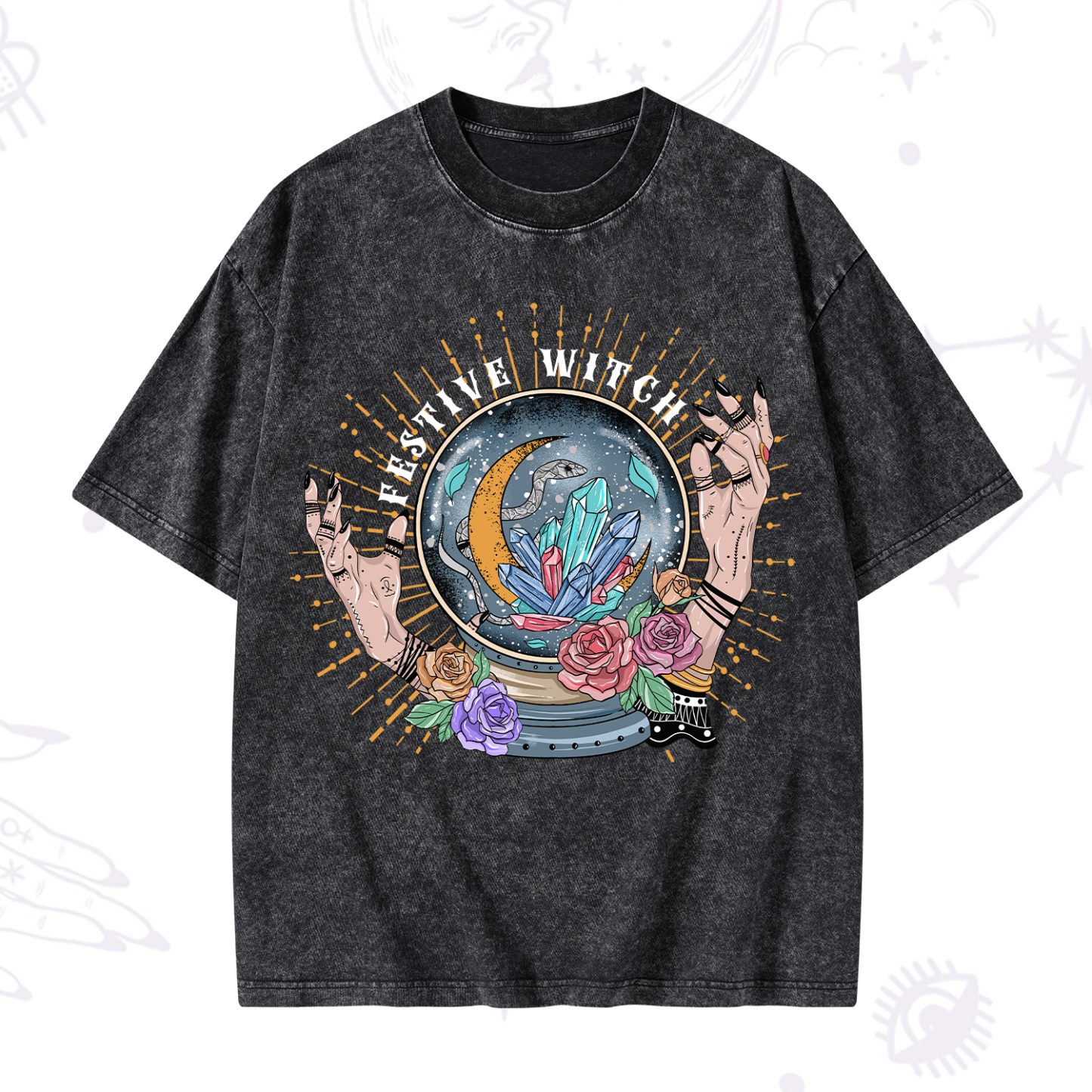 Magic Purplehecate Festive Witch Washed T-Shirt