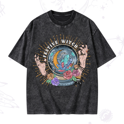 Purplehecate Festive Witch Washed T-Shirt