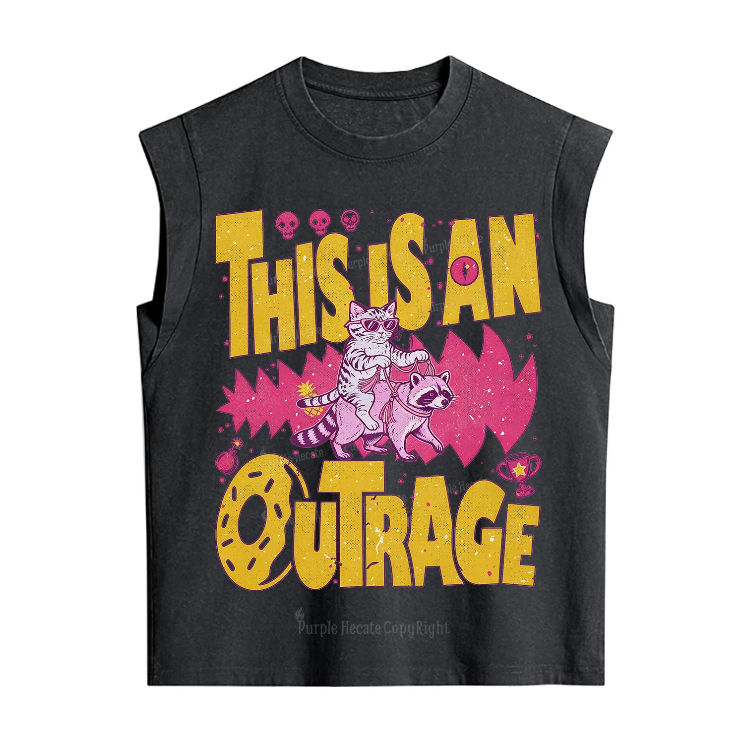 Purplehecate This Is An Outrage Angry Raccoons Vintage Washed Tank