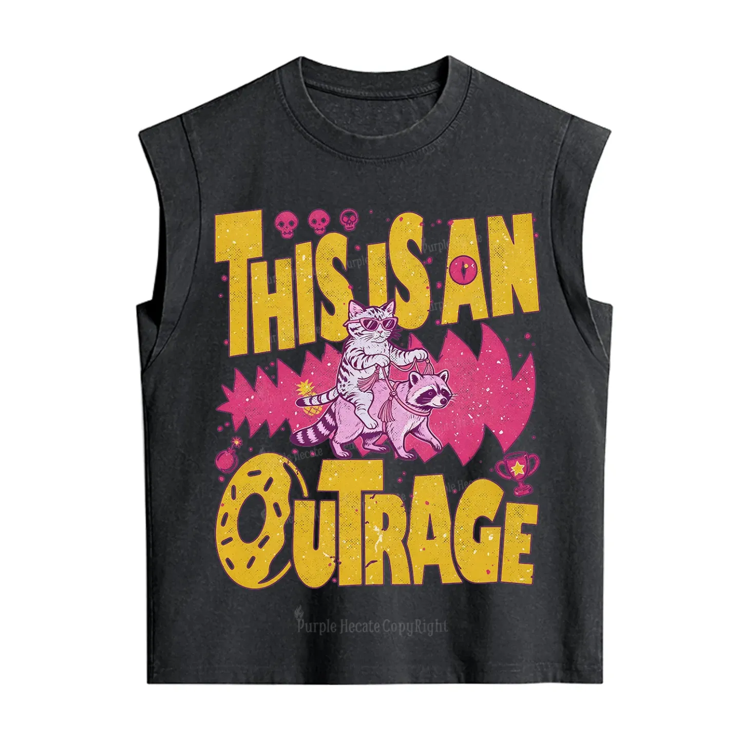 Purplehecate This Is An Outrage Angry Raccoons Vintage Washed Tank