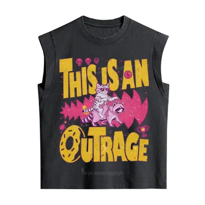 Purplehecate This Is An Outrage Angry Raccoons Vintage Washed Tank