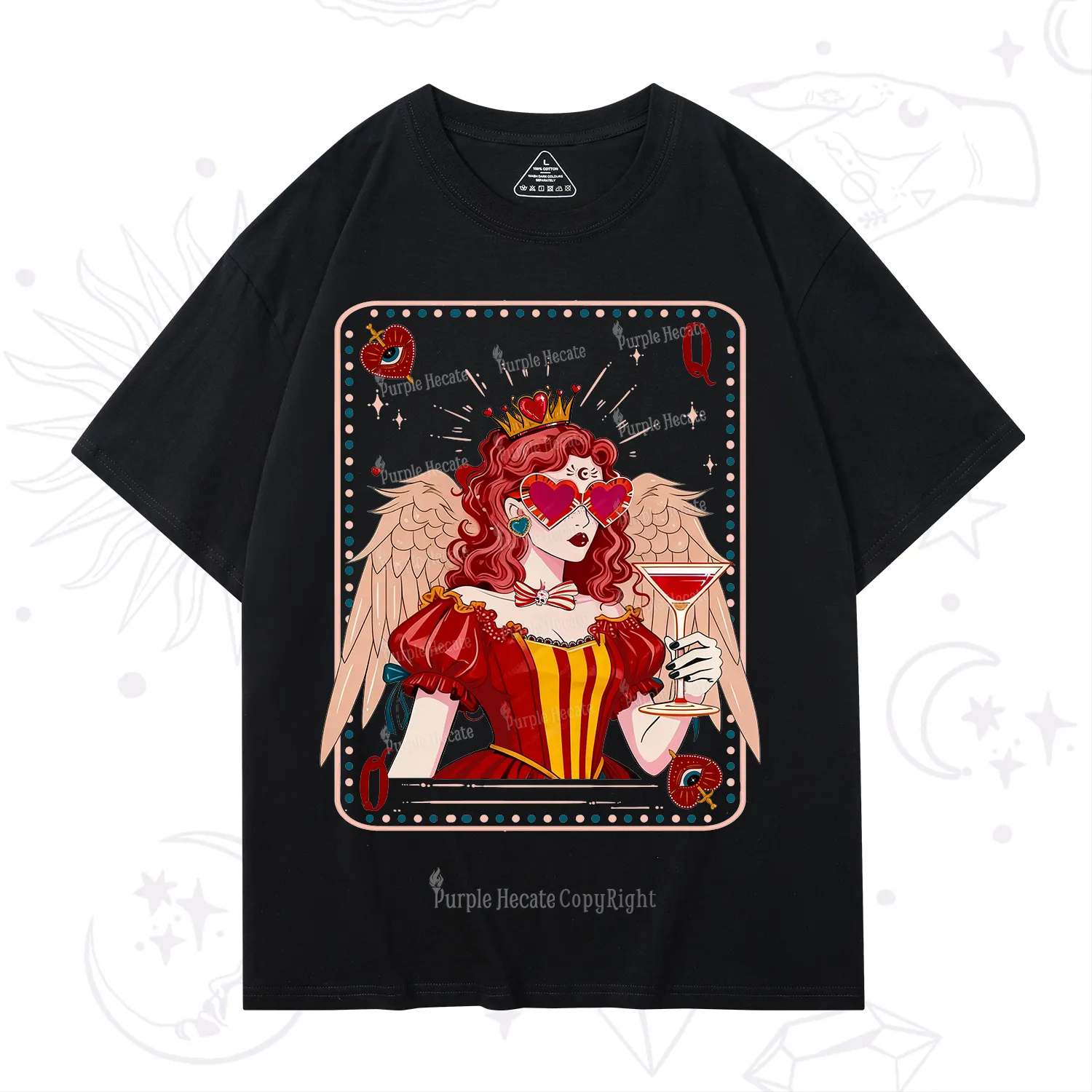 Purplehecate Queen of Hearts Angel Graphic T-Shirt