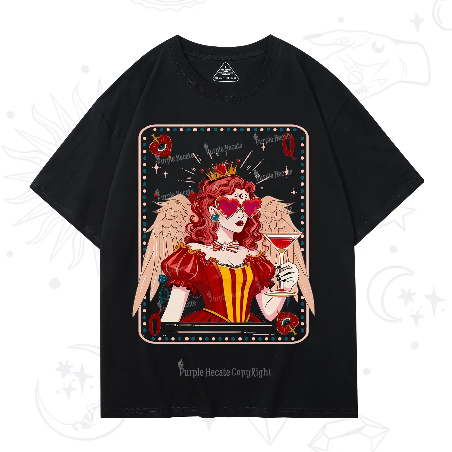 Purplehecate Queen of Hearts Angel Graphic T-Shirt