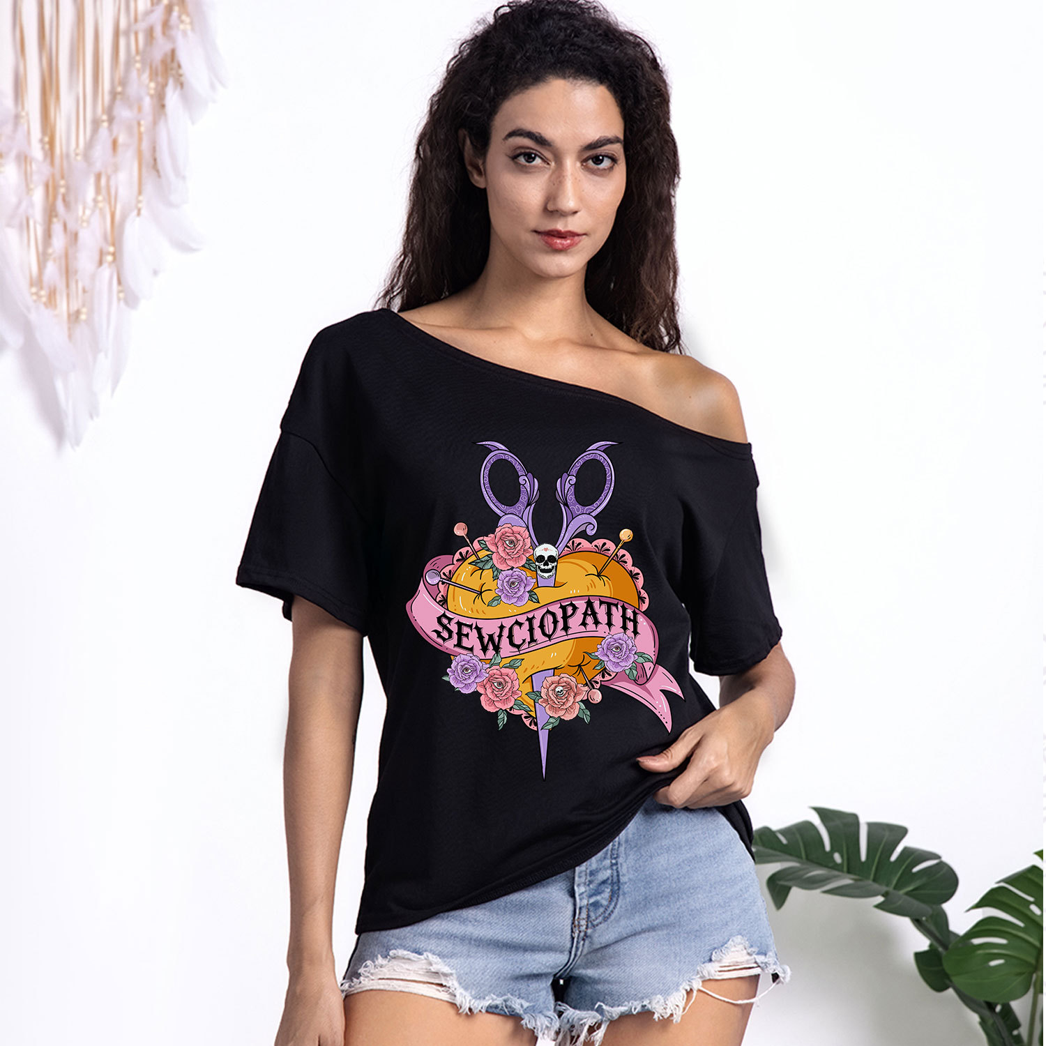 Purplehecate Sewciopath One Shoulder T-Shirt