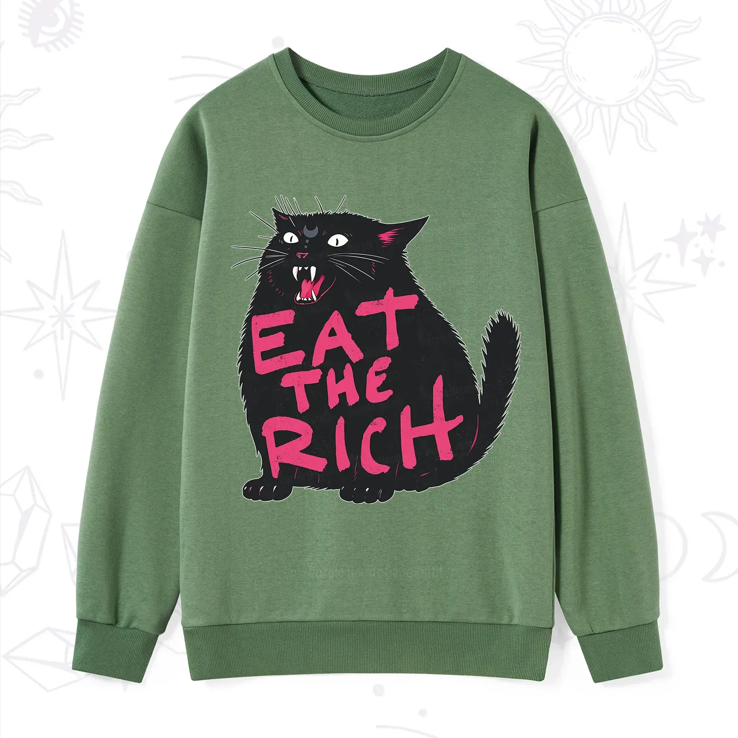 Purplehecate Eat The Rich Cat Sweatshirt