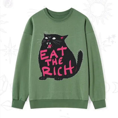 Purplehecate Eat The Rich Cat Sweatshirt