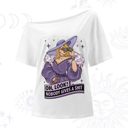 Purplehecate Oh Look Nobody Gives a Shit One Shoulder T-Shirt