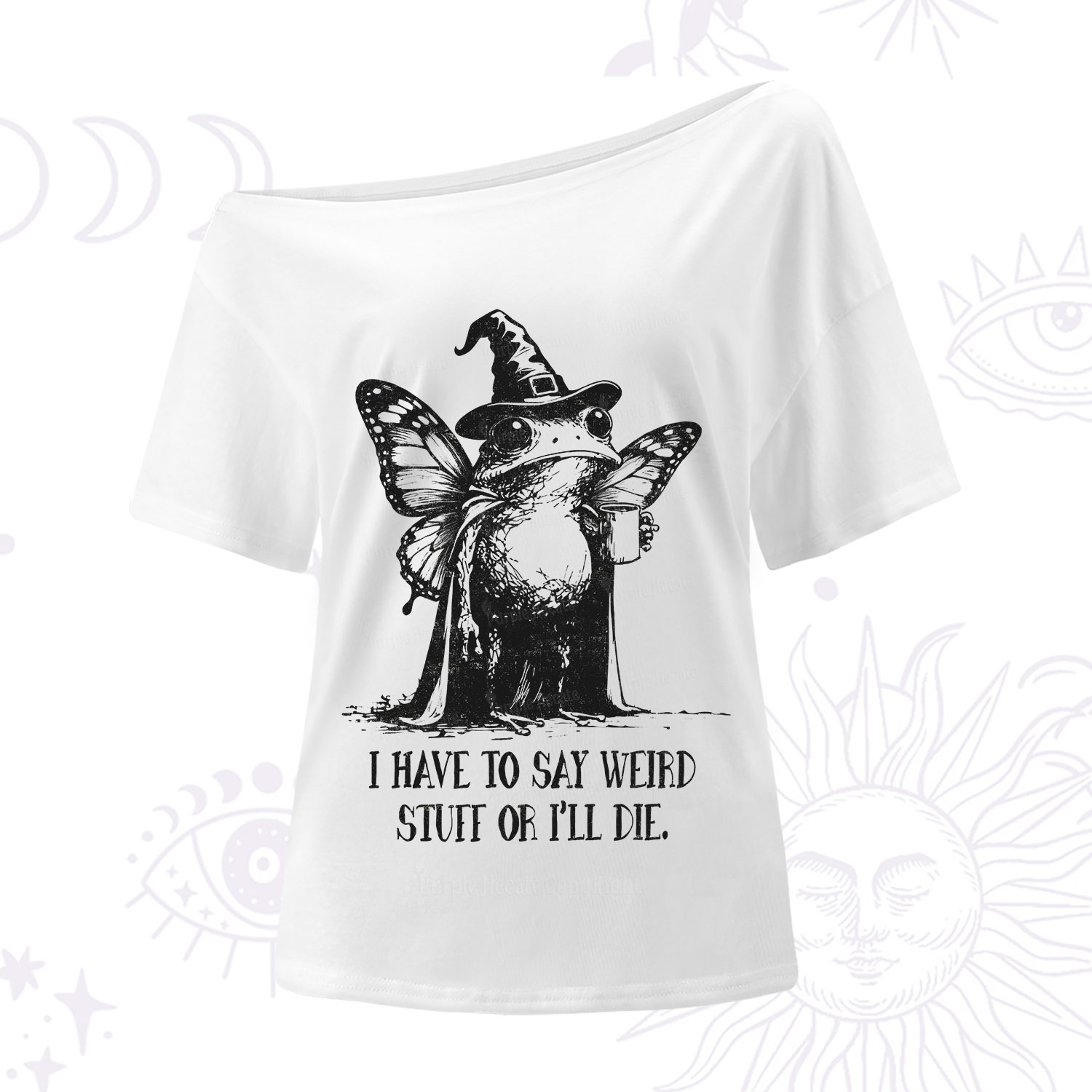 Purplehecate I Have to Say Weird Stuff Or I'll Die One Shoulder T-Shirt