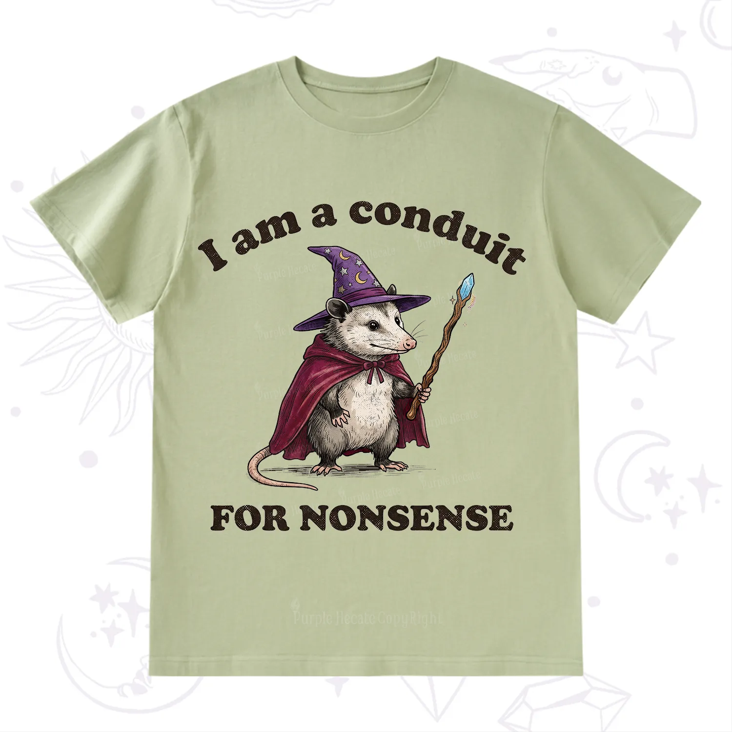Purplehecate I Am A Conduit for Nonsense Possum T-Shirt