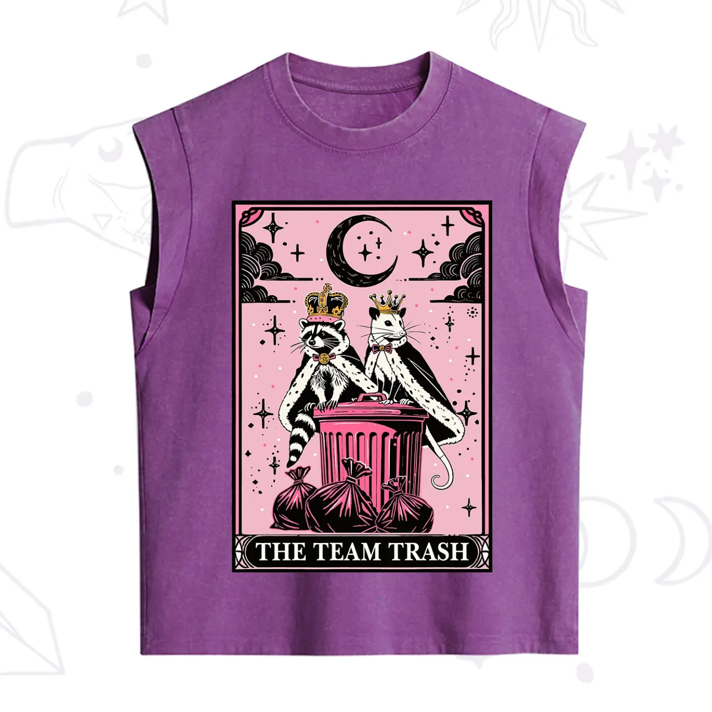 Purplehecate The Trash Kingdom's Tarot Opossum and Raccoon Vintage Washed Tank