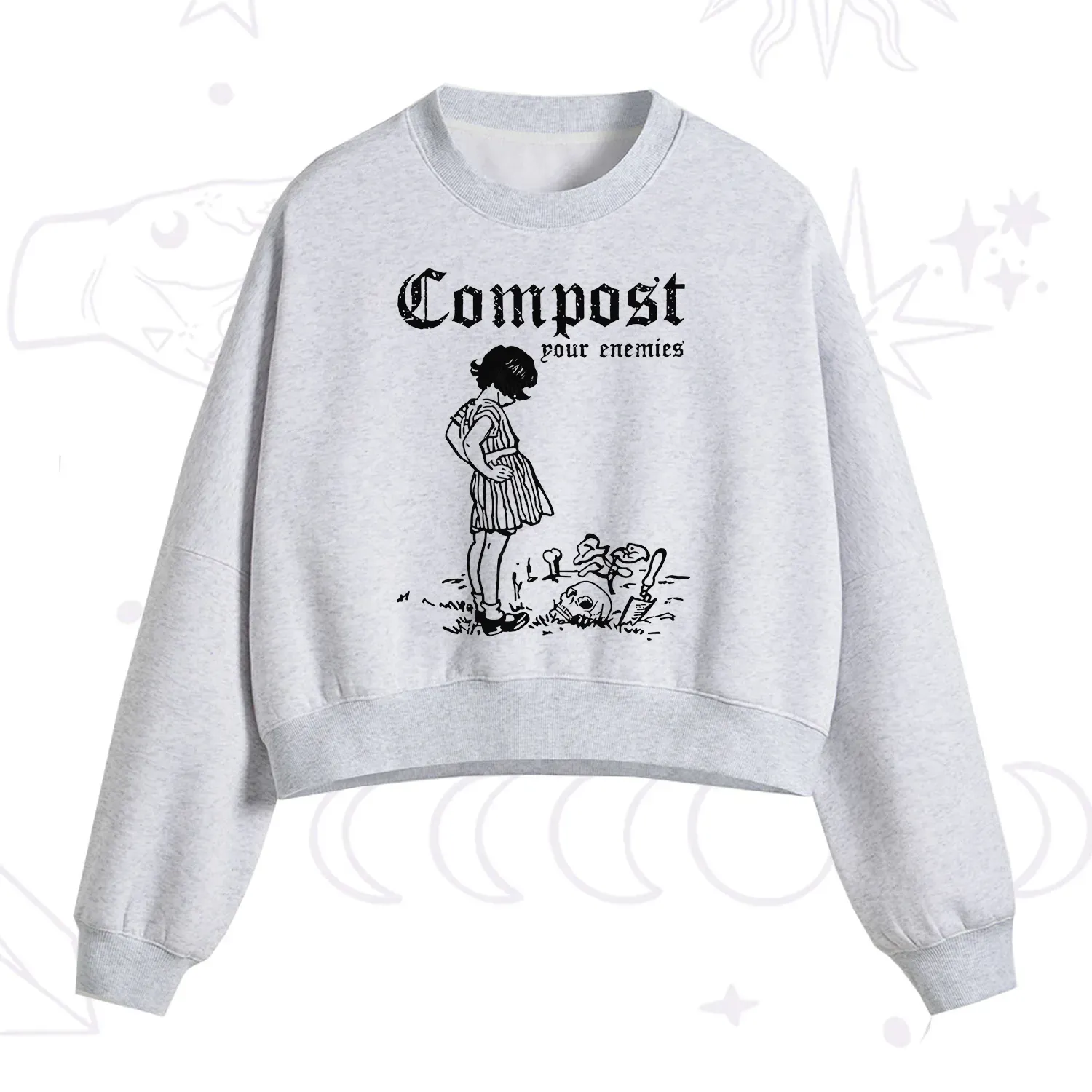 Purplehecate Compost Your Enemies Fleece Cropped Sweatshirt