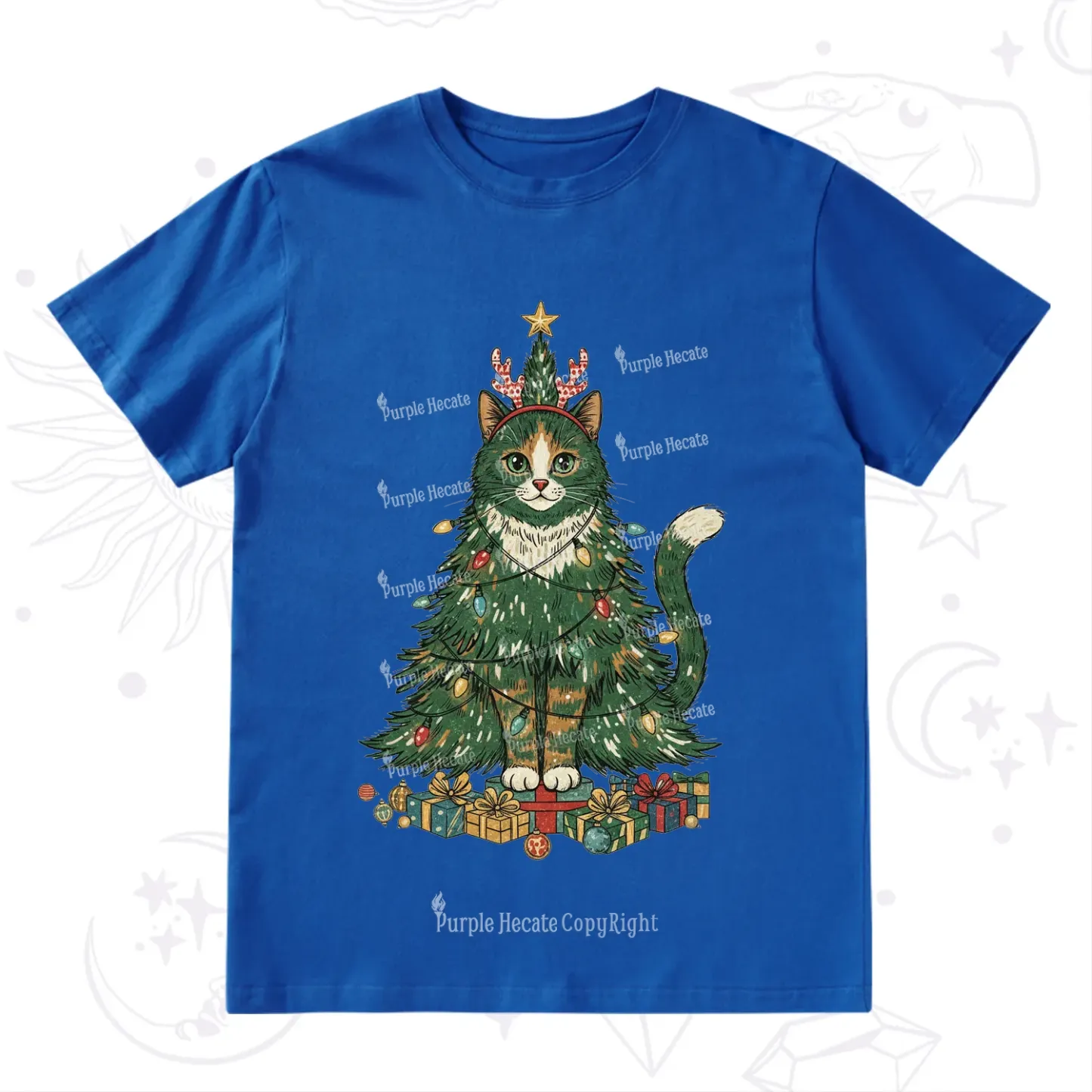 Purplehecate Cute Cats Christmas Tree T-Shirt