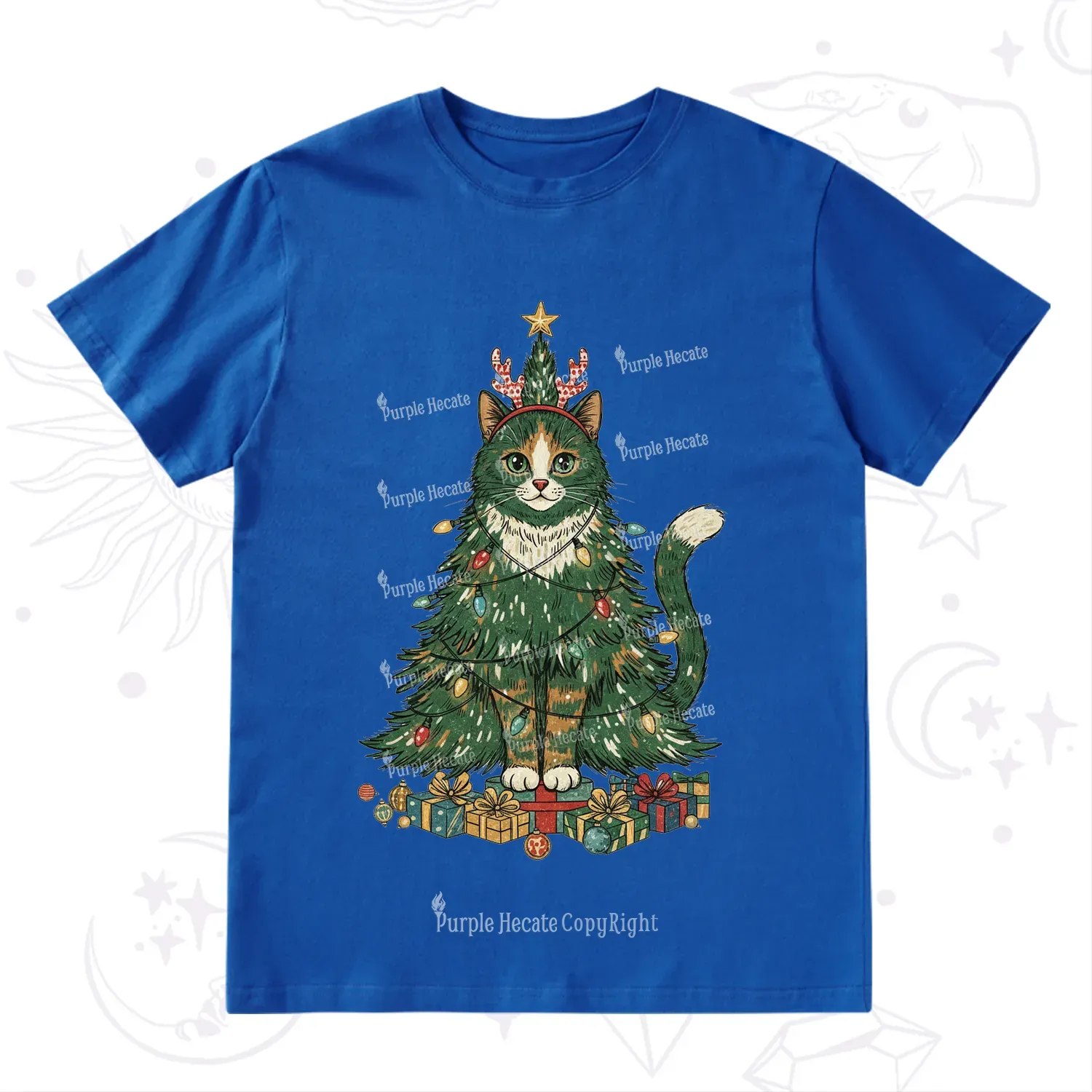 Purplehecate Cute Cats Christmas Tree T-Shirt