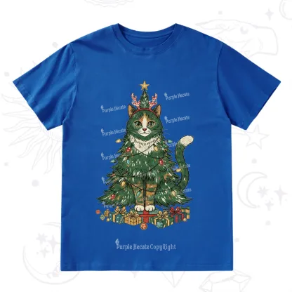 Purplehecate Cute Cats Christmas Tree T-Shirt