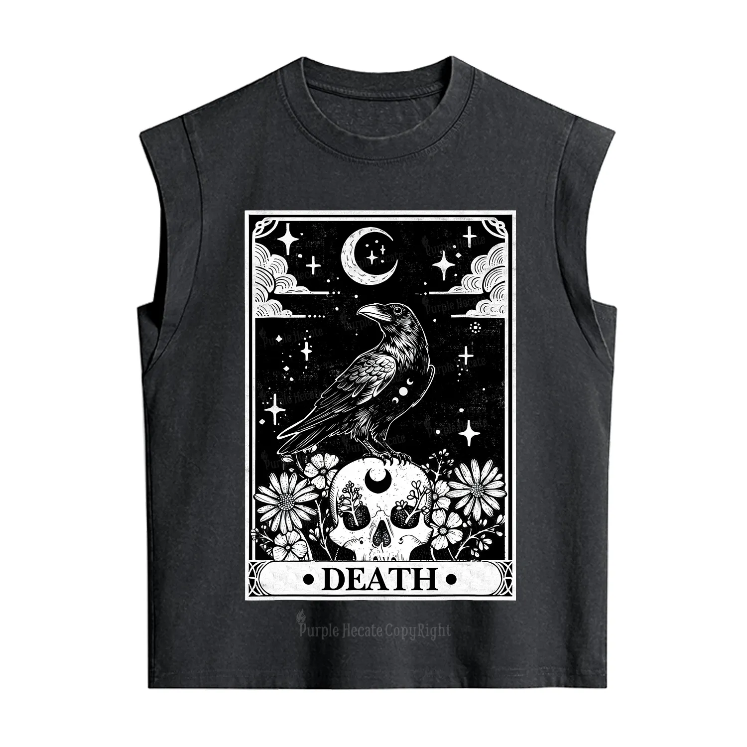 Purplehecate The Crow Death Tarot Vintage Washed Tank
