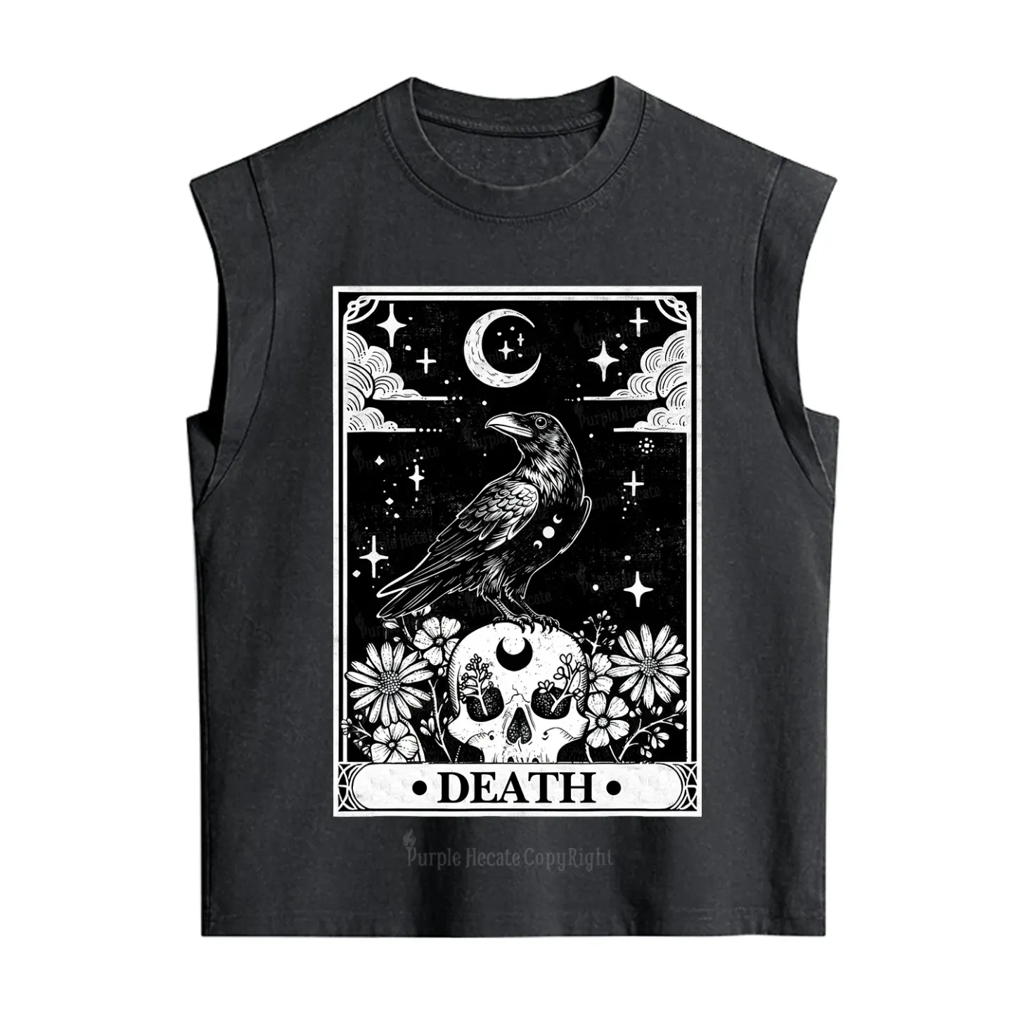 Purplehecate The Crow Death Tarot Vintage Washed Tank