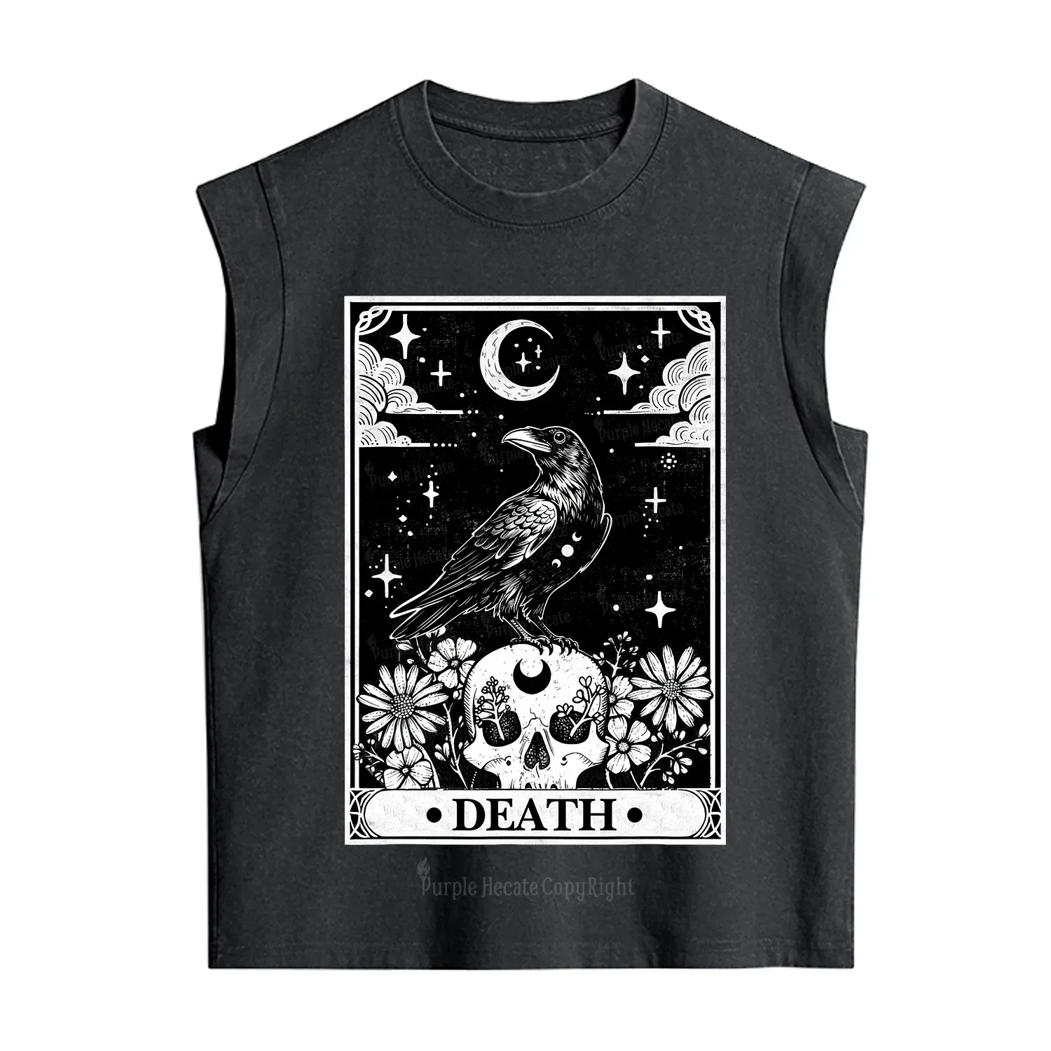 Purplehecate The Crow Death Tarot Vintage Washed Tank