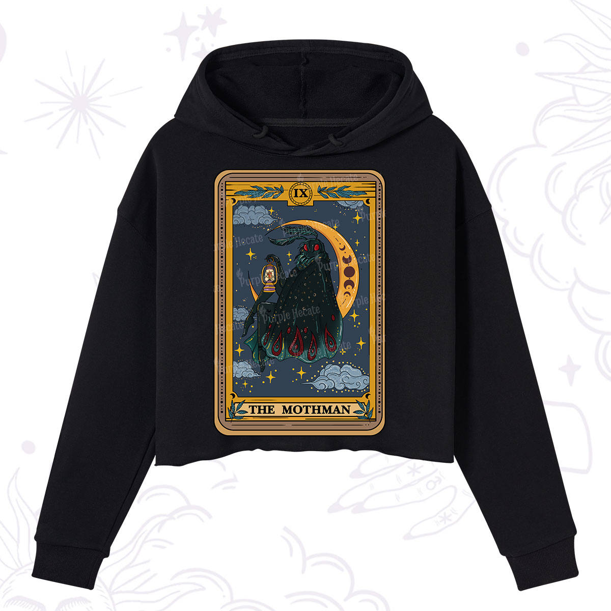 Purplehecate The Mothmen Tarot Crop Hoodie