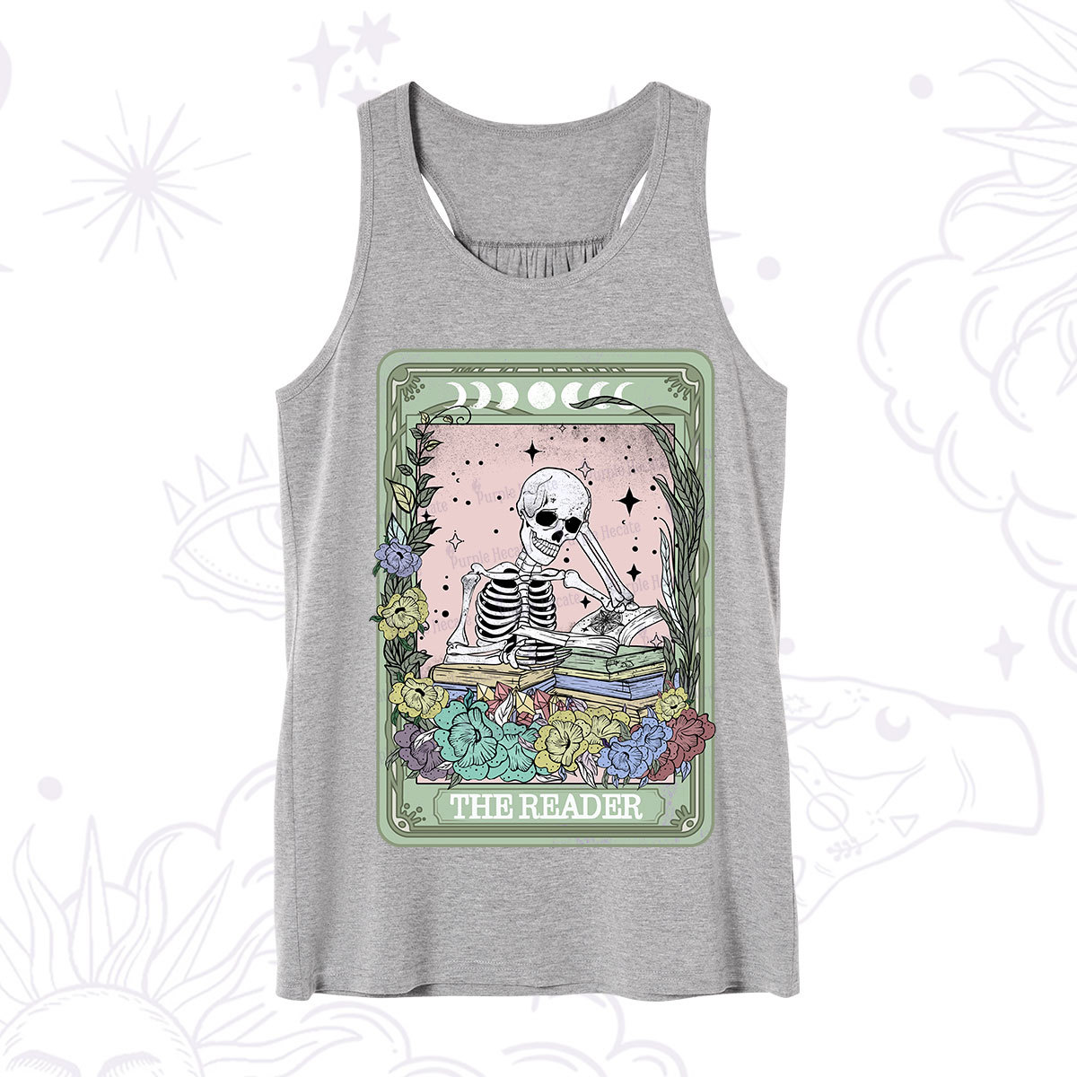 Purplehecate The Reader Bookworm Tarot Skeleton Tank