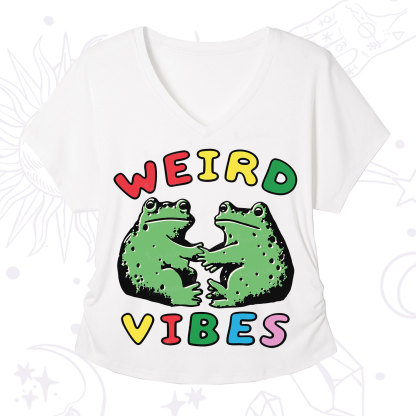 Purplehecate Weird Frog Vibes V-Neck T-Shirt