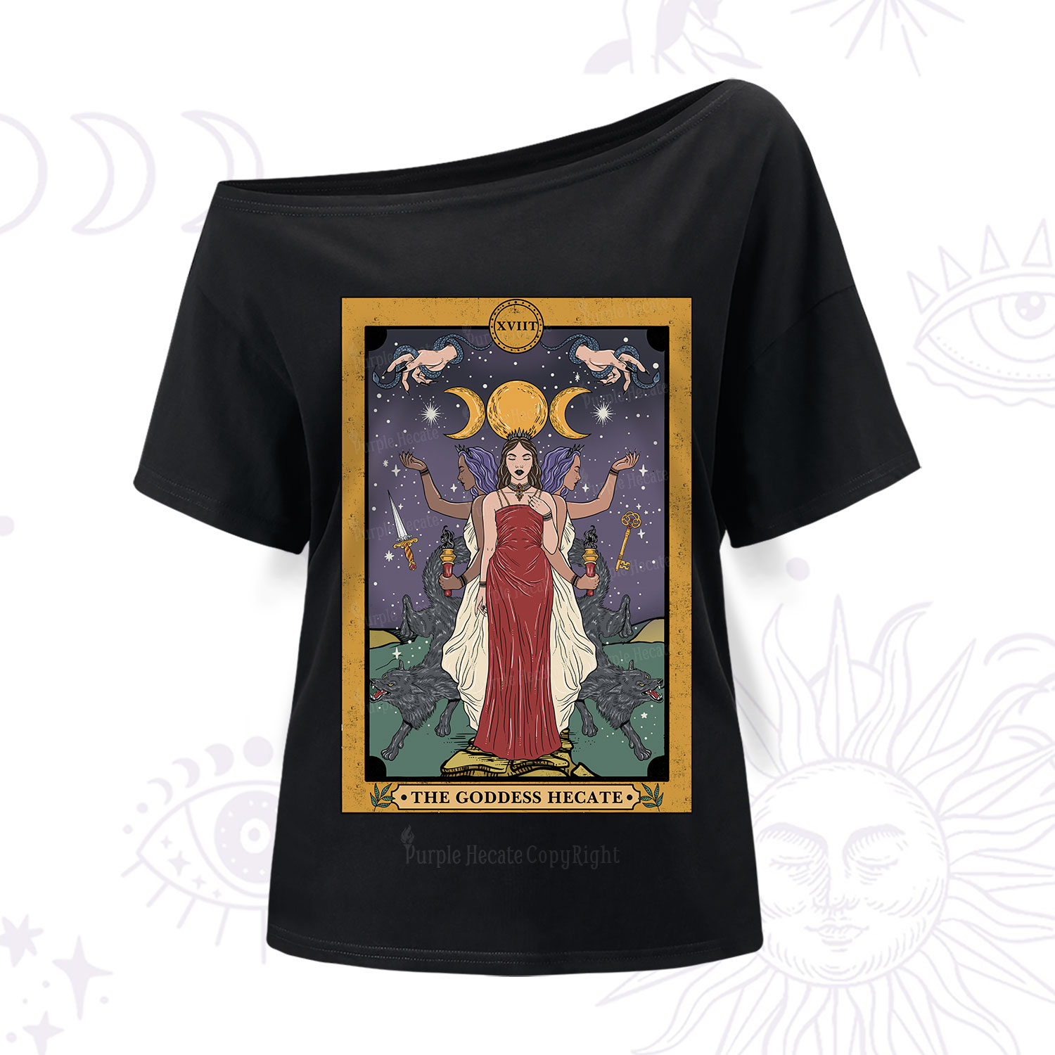 Purplehecate The Goddess Hecate Tarot One Shoulder T-Shirt