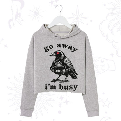 Purplehecate Go Away I'm Busy Crop Hoodie